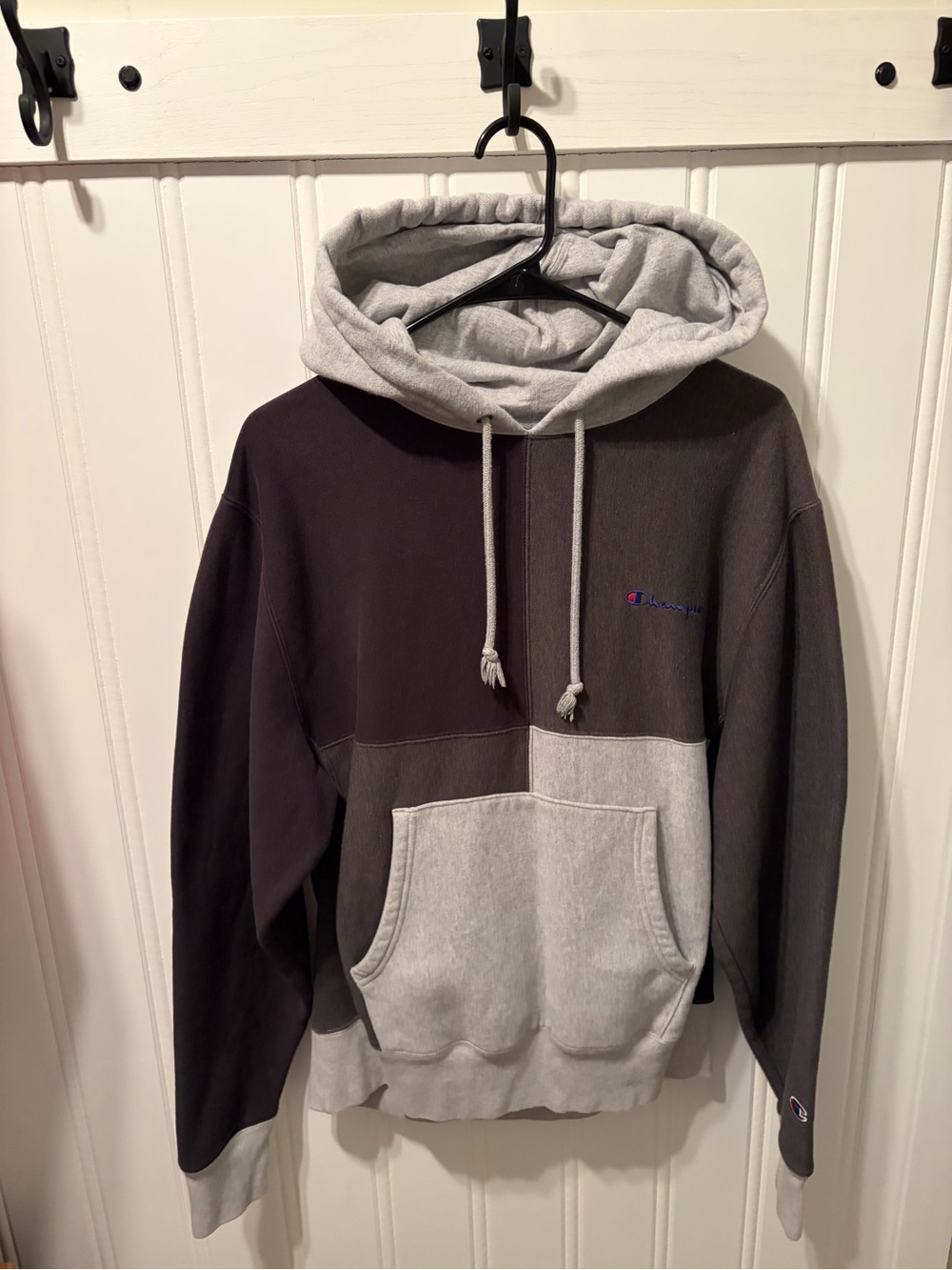 Champion Colorblock Reverse Weave Mens Hoodie SZ M